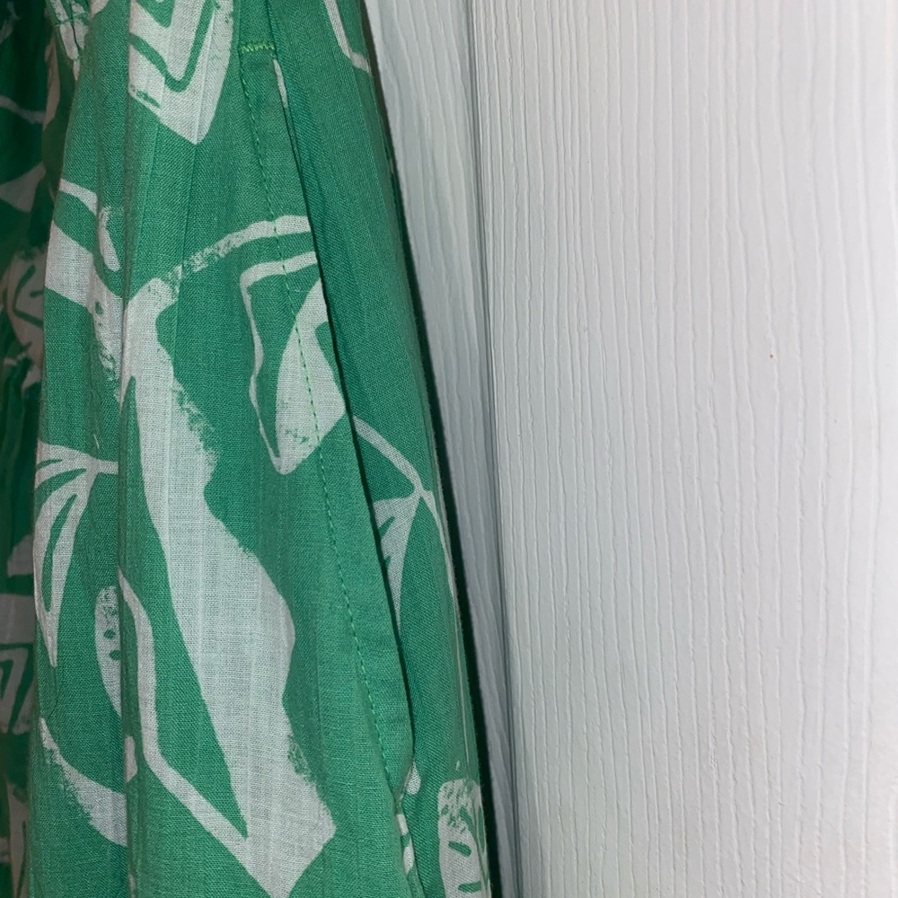 American Eagle Outfitters Spaghetti Straps Green & White Ruffle Sundress, Size M - Picture 9 of 12